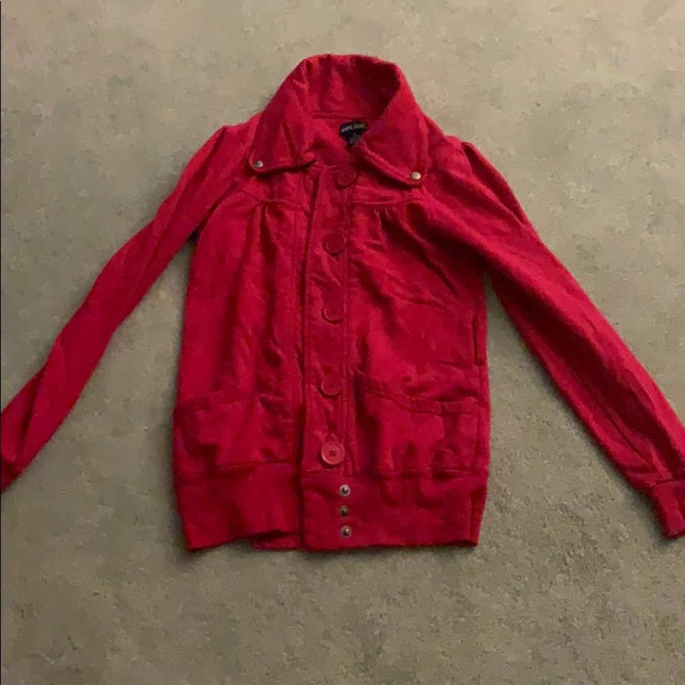 Wet Seal - magenta button down collared “coat”
